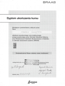 Dyplom ukończenia kursu